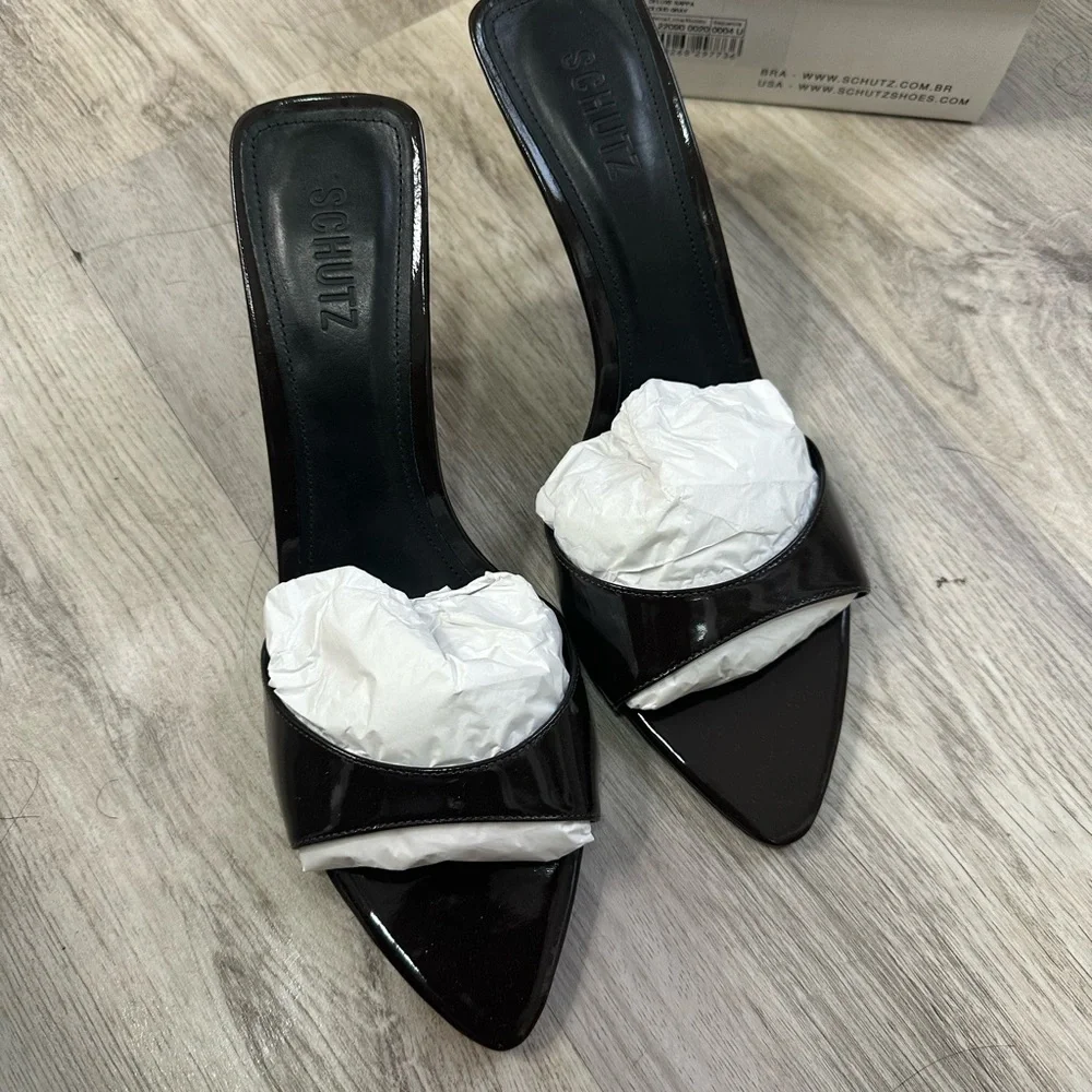 SCHUTZ Elodie Dark Brown Mules - Picture 1 of 5